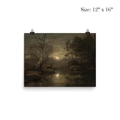 Forest Landscape in the Moonlight by Georg Eduard Otto Saal, 1861 poster 3