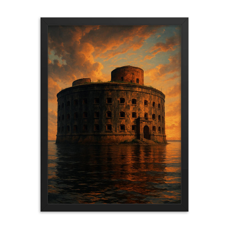 Fort Alexander Plague Fort Russia framed print on a plain backdrop in size 18