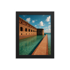 Fort Jefferson Dry Tortugas Florida USA framed print on a plain backdrop in size 8"x10".