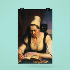 Fortune Teller Studying a Book of Necromancy by Clementine Dondey, 1847 poster 6