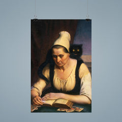 Fortune Teller Studying a Book of Necromancy by Clementine Dondey, 1847 poster 9