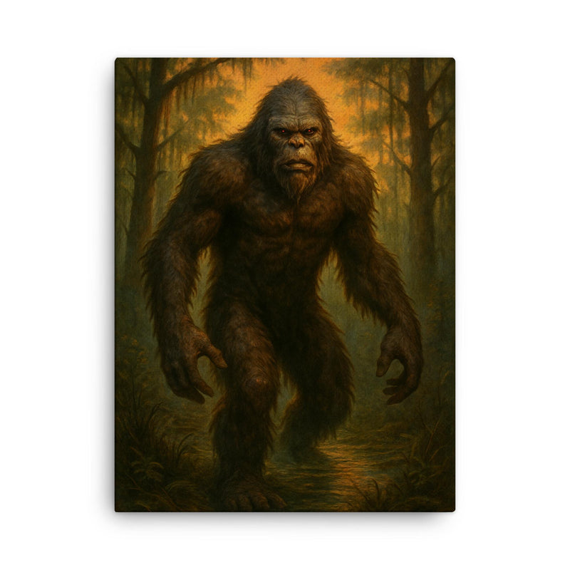 Fouke Arkansas USA Boggy Creek Monster canvas print on a plain backdrop in size 18