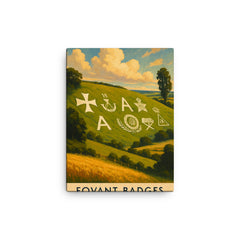 Fovant Badges England canvas print on a plain backdrop in size 12"x16".