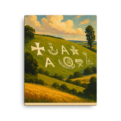 Fovant Badges England canvas print on a plain backdrop in size 16"x20".