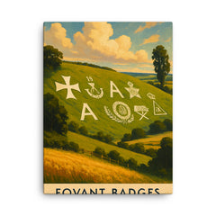Fovant Badges England canvas print on a plain backdrop in size 18"x24".