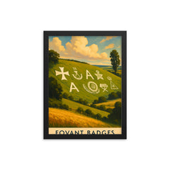 Fovant Badges England framed print on a plain backdrop in size 12"x16".