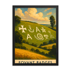 Fovant Badges England framed print on a plain backdrop in size 18"x24".