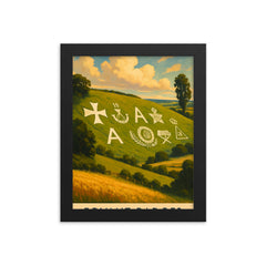 Fovant Badges England framed print on a plain backdrop in size 8"x10".