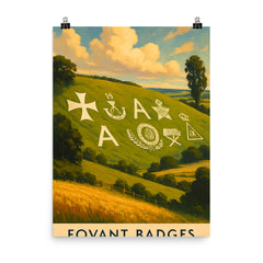 Fovant Badges England poster on a plain backdrop in size 8"x10".
