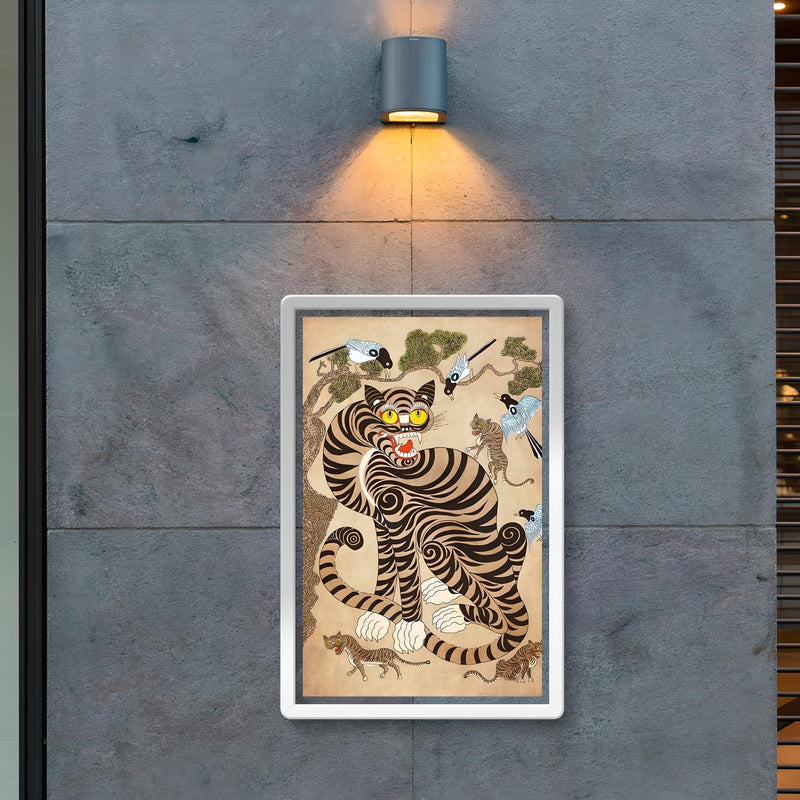 Framed Vintage Korean Minhwa Tiger and Magpie poster 2