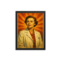 Frances Oldham Kelsey framed print on a plain backdrop in size 12"x16".