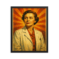 Frances Oldham Kelsey framed print on a plain backdrop in size 16"x20".