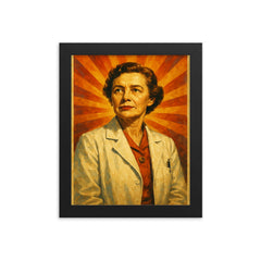 Frances Oldham Kelsey framed print on a plain backdrop in size 8"x10".