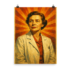 Frances Oldham Kelsey poster on a plain backdrop in size 8"x10".