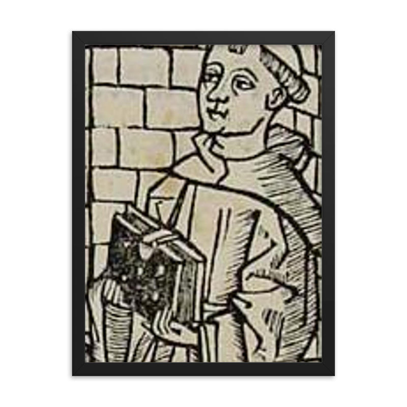Francesc Eiximenis framed print on a plain backdrop in size 18