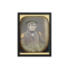 Francis Crozier framed print on a plain backdrop in size 12"x16".