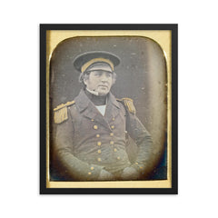 Francis Crozier framed print on a plain backdrop in size 16"x20".