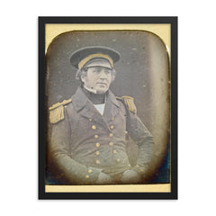 Francis Crozier framed print on a plain backdrop in size 18"x24".