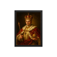 Francis II Holy Roman Emperor framed print on a plain backdrop in size 12"x16".