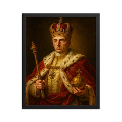 Francis II Holy Roman Emperor framed print on a plain backdrop in size 16"x20".