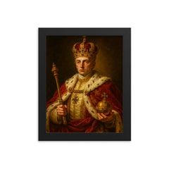 Francis II Holy Roman Emperor framed print on a plain backdrop in size 8"x10".