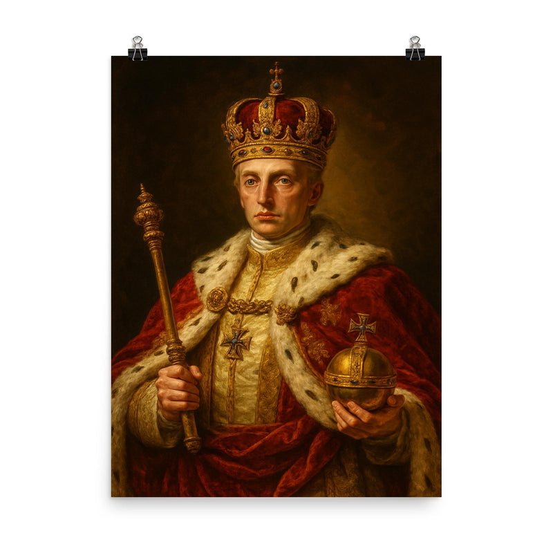 Francis II Holy Roman Emperor poster on a plain backdrop in size 8