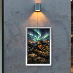 Francis Pegahmagabow trench sniper under northern lights poster 2