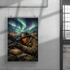 Francis Pegahmagabow trench sniper under northern lights poster 4