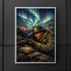 Francis Pegahmagabow trench sniper under northern lights poster 5