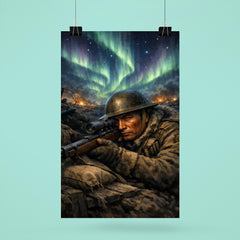 Francis Pegahmagabow trench sniper under northern lights poster 6