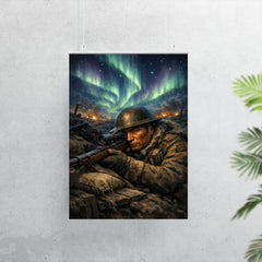 Francis Pegahmagabow trench sniper under northern lights poster 7