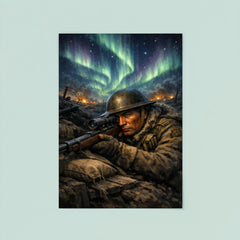 Francis Pegahmagabow trench sniper under northern lights poster 8