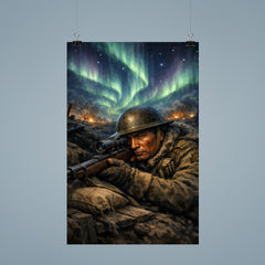 Francis Pegahmagabow trench sniper under northern lights poster 9