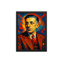 Francis Poulenc framed print on a plain backdrop in size 12"x16".
