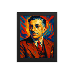 Francis Poulenc framed print on a plain backdrop in size 8"x10".