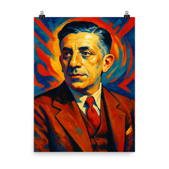 Francis Poulenc poster on a plain backdrop in size 8"x10".