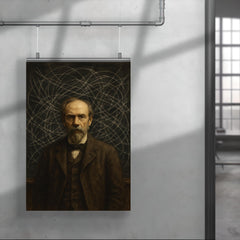 Francis Ysidro Edgeworth amid chaotic indifference curves blackboard poster 4