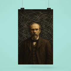Francis Ysidro Edgeworth amid chaotic indifference curves blackboard poster 6