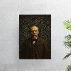 Francis Ysidro Edgeworth amid chaotic indifference curves blackboard poster 7