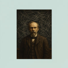 Francis Ysidro Edgeworth amid chaotic indifference curves blackboard poster 8