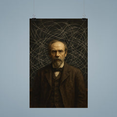 Francis Ysidro Edgeworth amid chaotic indifference curves blackboard poster 9