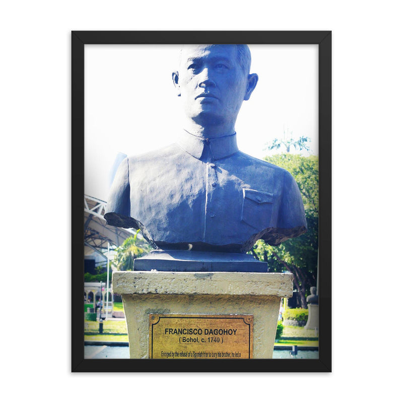 Francisco Dagohoy framed print on a plain backdrop in size 18