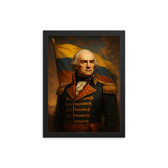 Francisco de Miranda framed print on a plain backdrop in size 12"x16".