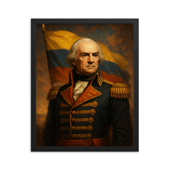 Francisco de Miranda framed print on a plain backdrop in size 16"x20".