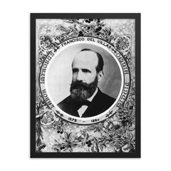 Francisco de Paula del Villar y Lozano framed print on a plain backdrop in size 18"x24".