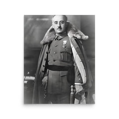 Francisco Franco poster on a plain backdrop in size 16"x20".