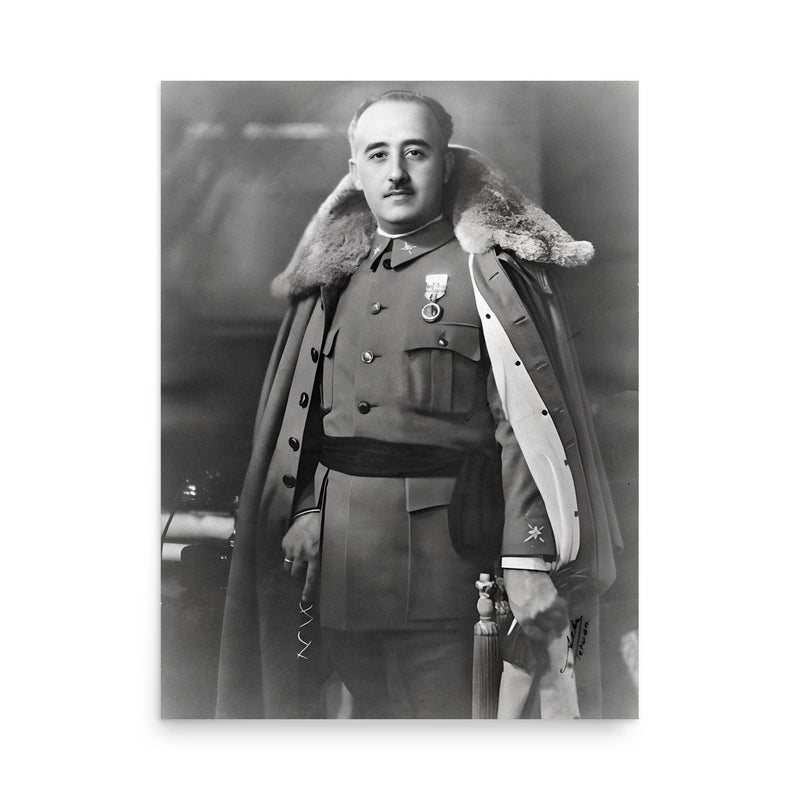 Francisco Franco poster on a plain backdrop in size 18