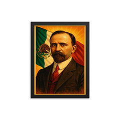 Francisco I Madero framed print on a plain backdrop in size 12"x16".