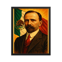 Francisco I Madero framed print on a plain backdrop in size 16"x20".