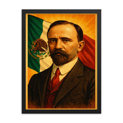 Francisco I Madero framed print on a plain backdrop in size 18"x24".